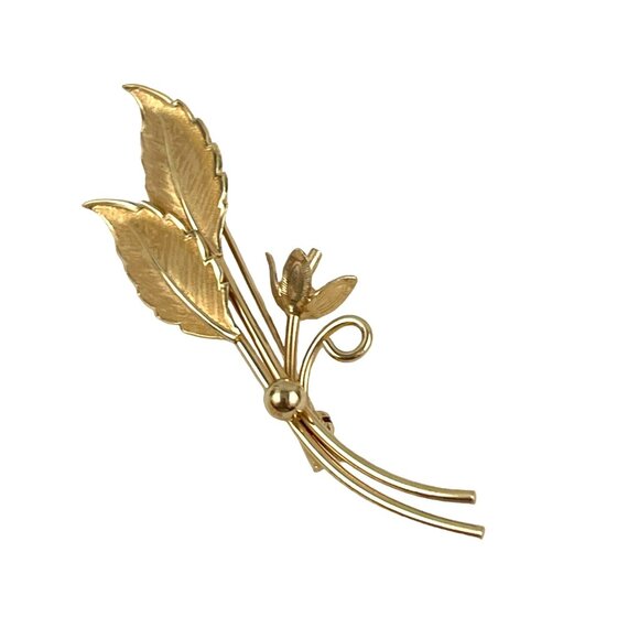 Danecraft Vintage 12K Gold Filled Flower Brooch Pin Signed Krementz Floral Desig - Picture 1 of 7